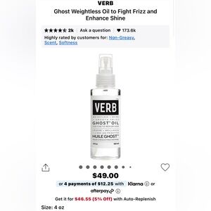 Verb- Ghost Weightless Oil-For Fine To Medium Hair